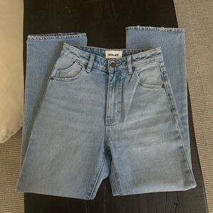 Roll as high rise straight jeans